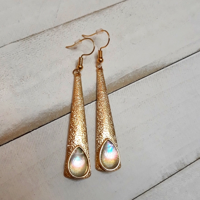 Lovely Gold Tone/ Textured Statement Earrings